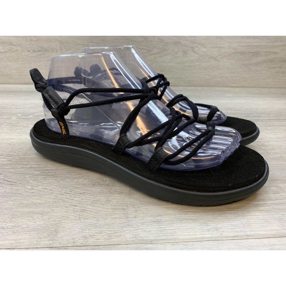 Teva Voya Infinity Black Strappy Sandals Women's 8 Casual Comfort Shoes